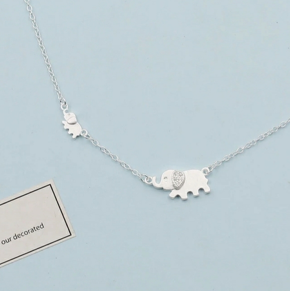 NEW 925 STERLING SILVER PLATED ELEPHANT NECKLACE - Picture 5 of 5